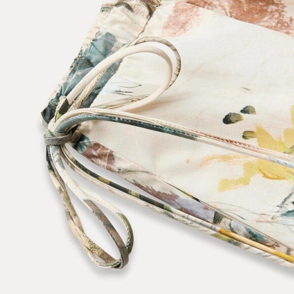 Zara lemon printed high waist summer midi skirt S - Picture 2 of 8